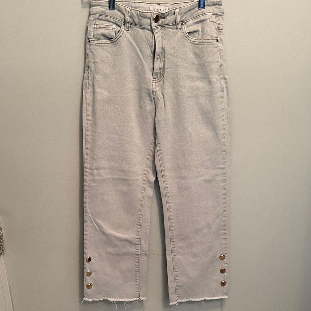 No-brand Women's White and Grey Jeans.  Size 6